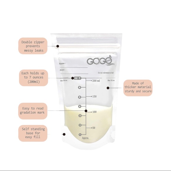 GOGO Pure Breastmilk Storage Bags 157 pack | Freezer Friendly Baby Postnatal - Picture 2 of 5
